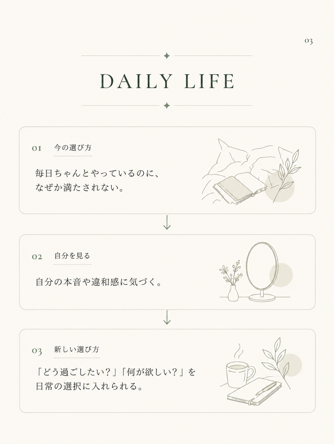 DAILY LIFE:満たされない毎日から、自分の望みを日常に入れる選び方へ